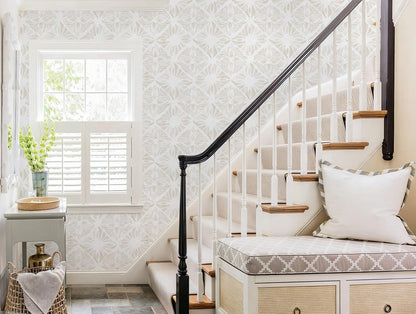 Fiula Boho Wallpaper Neutral Peel and Stick Wallpaper 78.7"x17.3" Geometric Wall Paper Beige and White Contact Paper Textured Removable Vinyl Waterproof for Bedroom Farmhouse Kitchen Bathroom