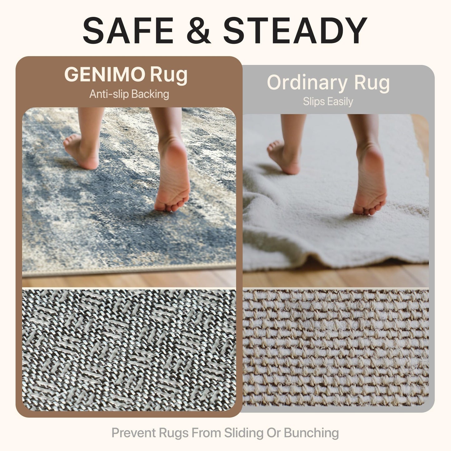 GENIMO Runner Rug Non Slip 2'6"x8', Washable Rug Runner for Hallways Kitchen, Abstract Modern Kitchen Rugs, Low Pile Lightweight Carpet Runners for Entryway, Bedroom, Laundry, Navy Blue