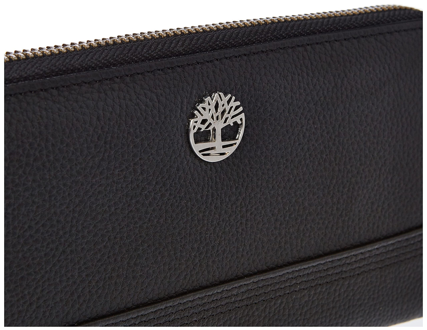 Timberland Women's Leather Rfid Zip Around Wallet Clutch With Wristlet Strap, Black (Pebble), One Size