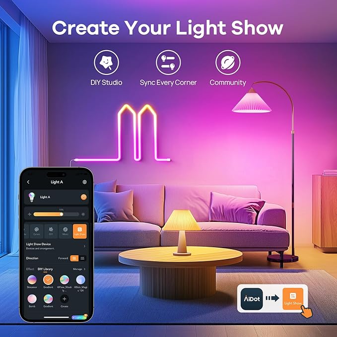 OREiN Matter Smart Light Bulb, 1100 Lumens 75W Equivalent Smart Light Bulbs, Color Changing Light Bulbs Work with Apple Home, Alexa, Google Home, SmartThings, A19 Smart Bulbs 2.4Ghz WiFi, 2Pack