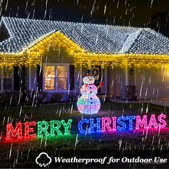 504 LED Fairy lights for Bedroom, 50ft Christmas Window Lights with 112 Drops 12 Modes, Dimmable Curtain Lights, String Lights Indoor Outdoor for Holiday Wedding Party Home Decorations, Warm White