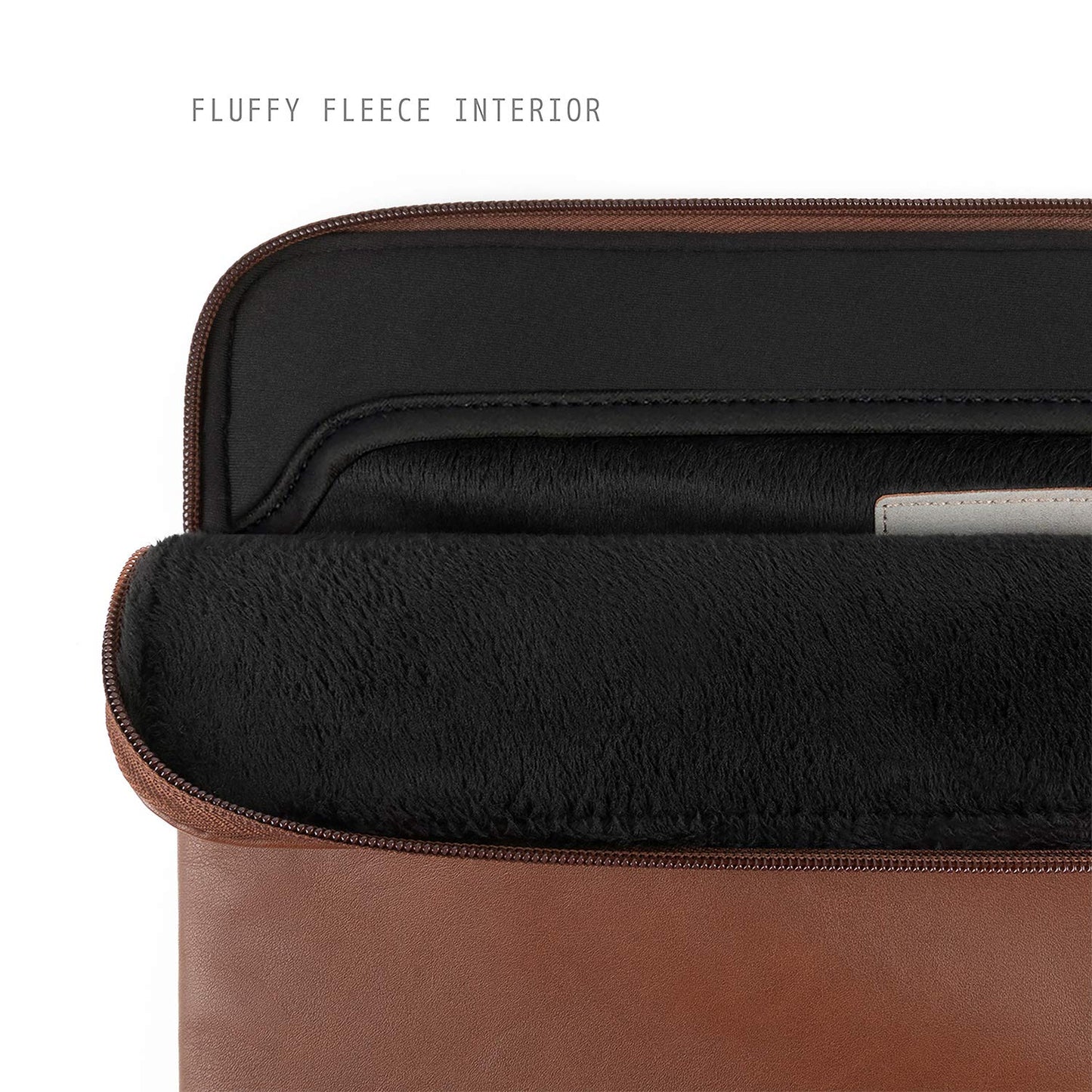 Comfyable Leather Laptop Sleeve Compatible with 16 Inch MacBook Pro M5 Pro/Max & 15 Inch MacBook Air M5 2026 (Loose Fit), Brown
