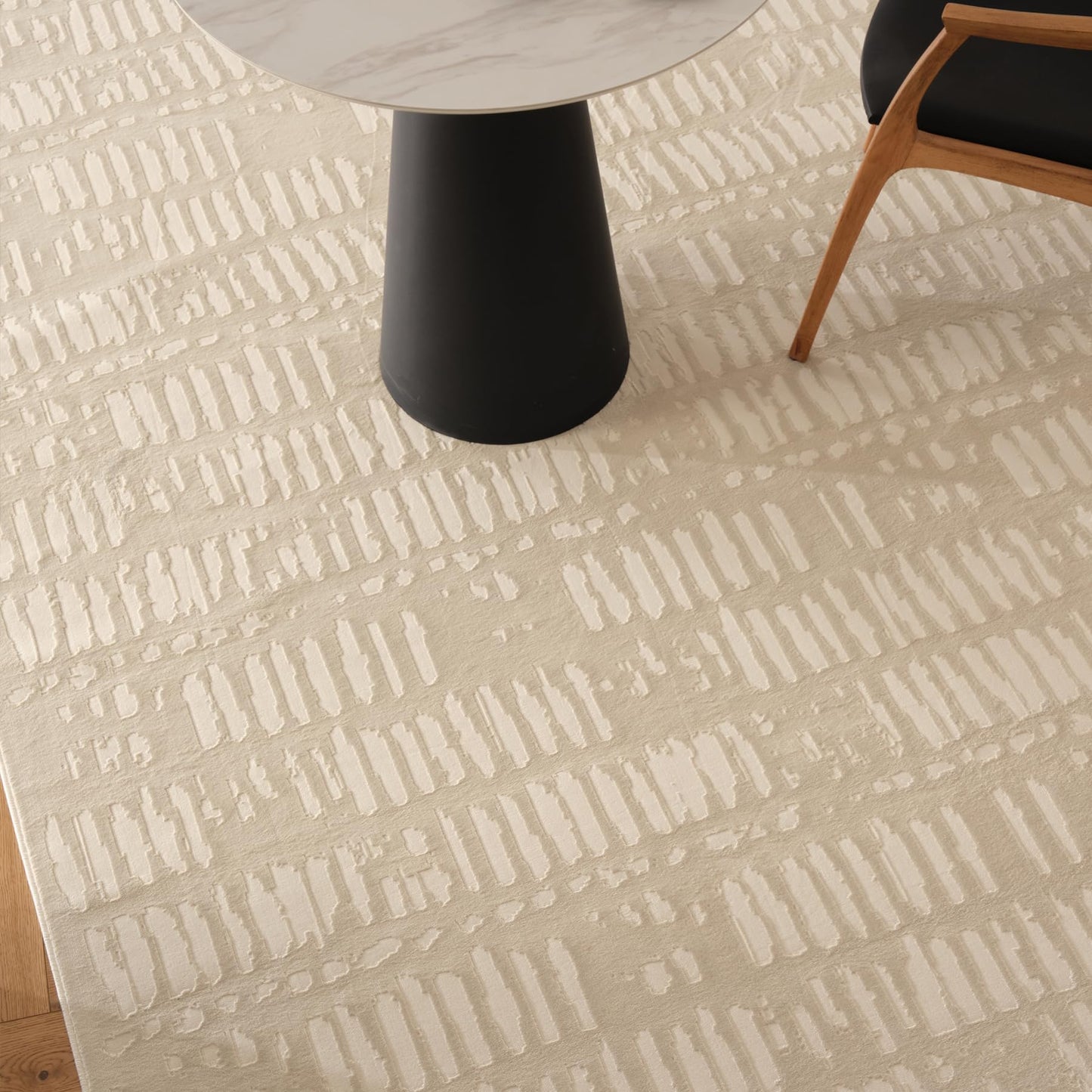 Revival Rugs Shell 8'x10' Area Rugs for Living Room Bedroom Dining Room - Washable, 100% Recycled, Oeko-TEX Certified, Modern, Medium Pile, Beige, Cream