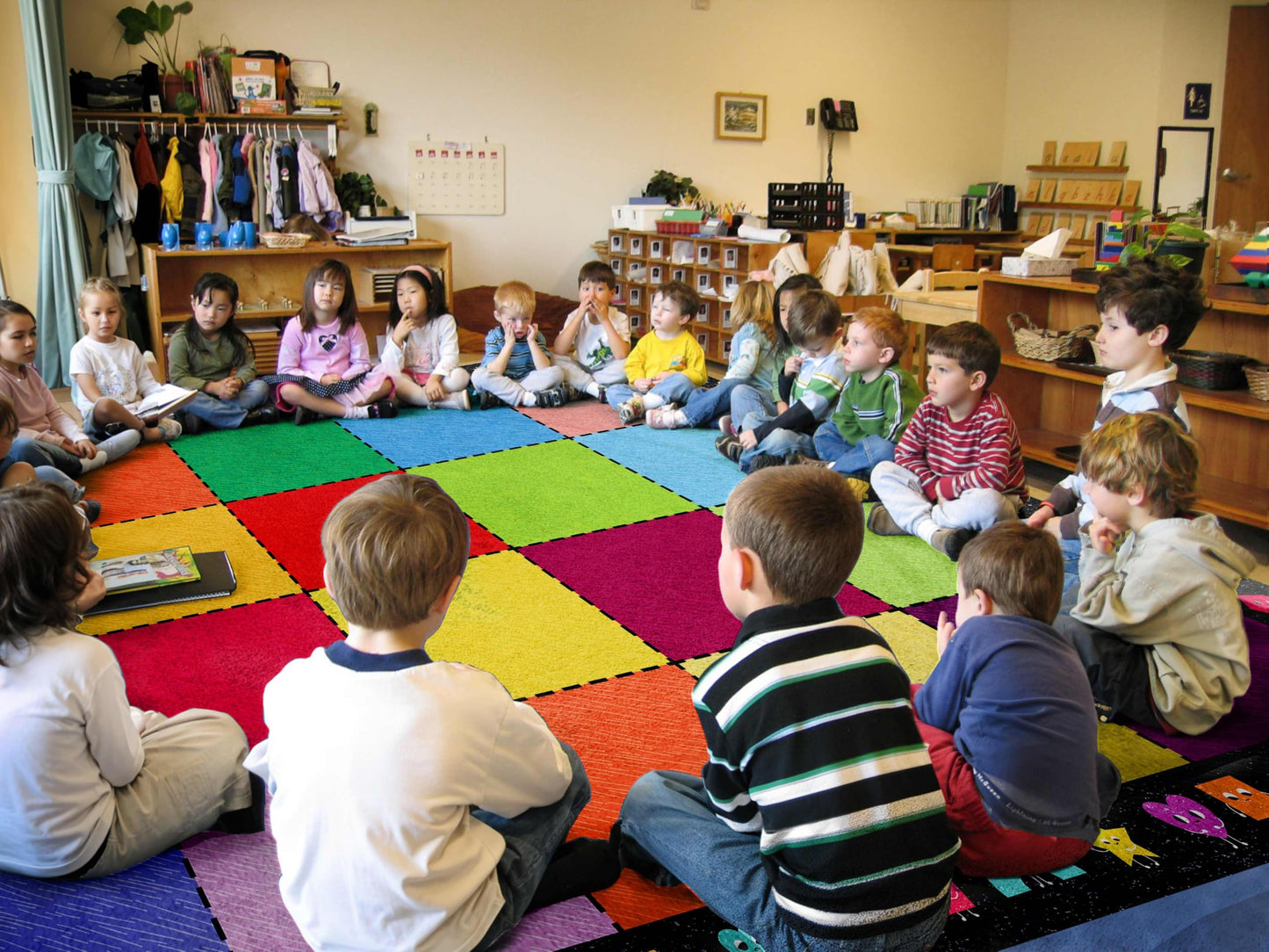 OLEEK Large Classroom Rug Elementary 8x13 - (Washable) Classroom Rugs for Kids Room - Classroom Carpet Elementary - Kids playroom Rug 8 x 13 - Preschool Rugs for Classroom - Schoolgirl Classroom Decor
