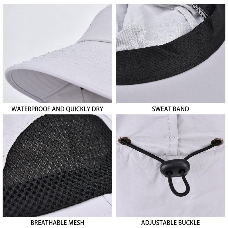 Sun Hat for Men Women with Neck Flap,UPF 50+ UV Protective Hiking Fishing Hats,Wide Brim Sun Hat for Women&Men