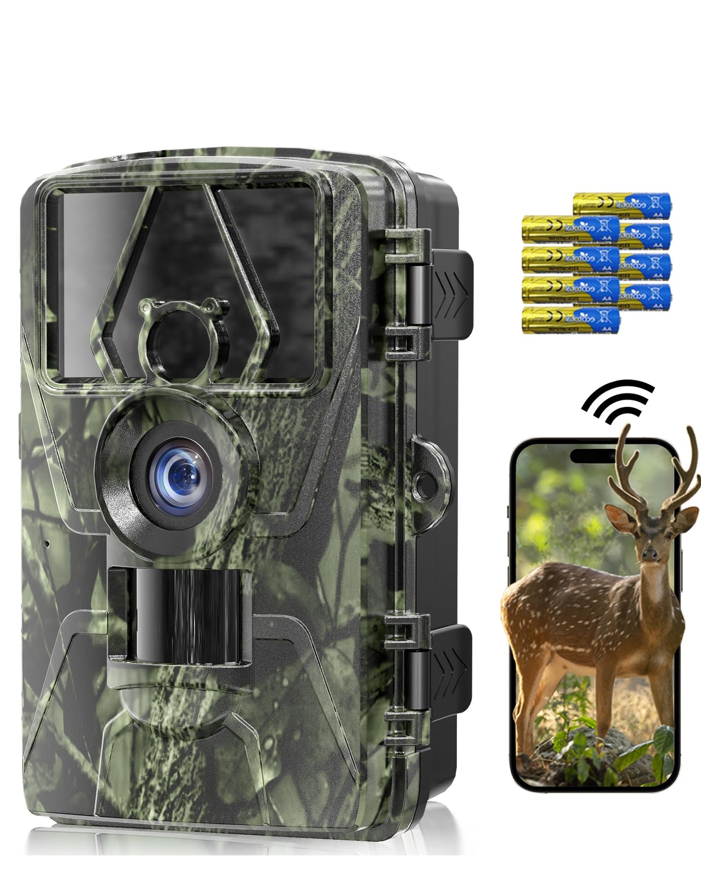 NOXOWL Trail Camera WiFi 60MP/8k Game Camera with No Glow Night Vision Waterproof,0.05s Trigger Motion Activated Hunting Camera,Suitable for Outdoor Wildlife Deer Scouting,Monitoring Home Security