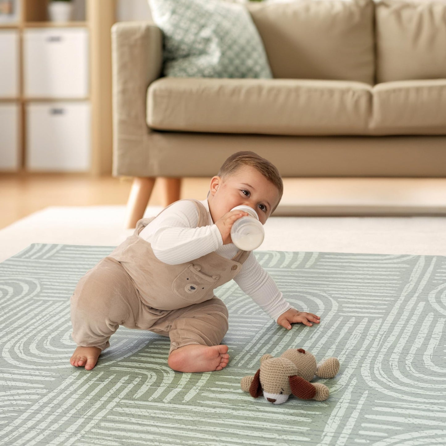 Baby Play Mat – Premium Foam Playmat for Babies & Toddlers, 67" x 48", Neutral Modern Look, Easy-Clean & Non-Toxic, Decor-Friendly Baby Floor Play Mat for Any Room – Co-Toddlery