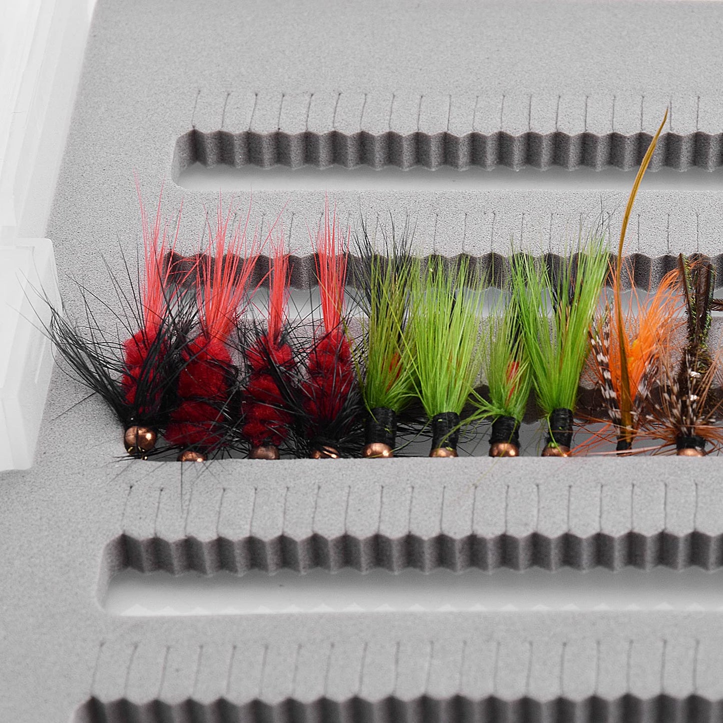 SF Collection Fly Boxes Clear Fly Fishing Box Extra Large Capacity Fishing Competition Hook Tackle Ice Fishing Jig Head Boxes, Slit Foam 2 Pack Size A4