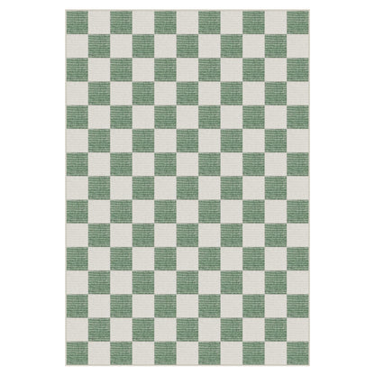 Tribesigns Checkered Washable 5x7 Area Rugs for Living Room, Soft Non-Slip Sage Green Rug for Bedroom, Geometric Printed Dining Room Carpet for Office Playroom Decor, Oeko-Tex Certified