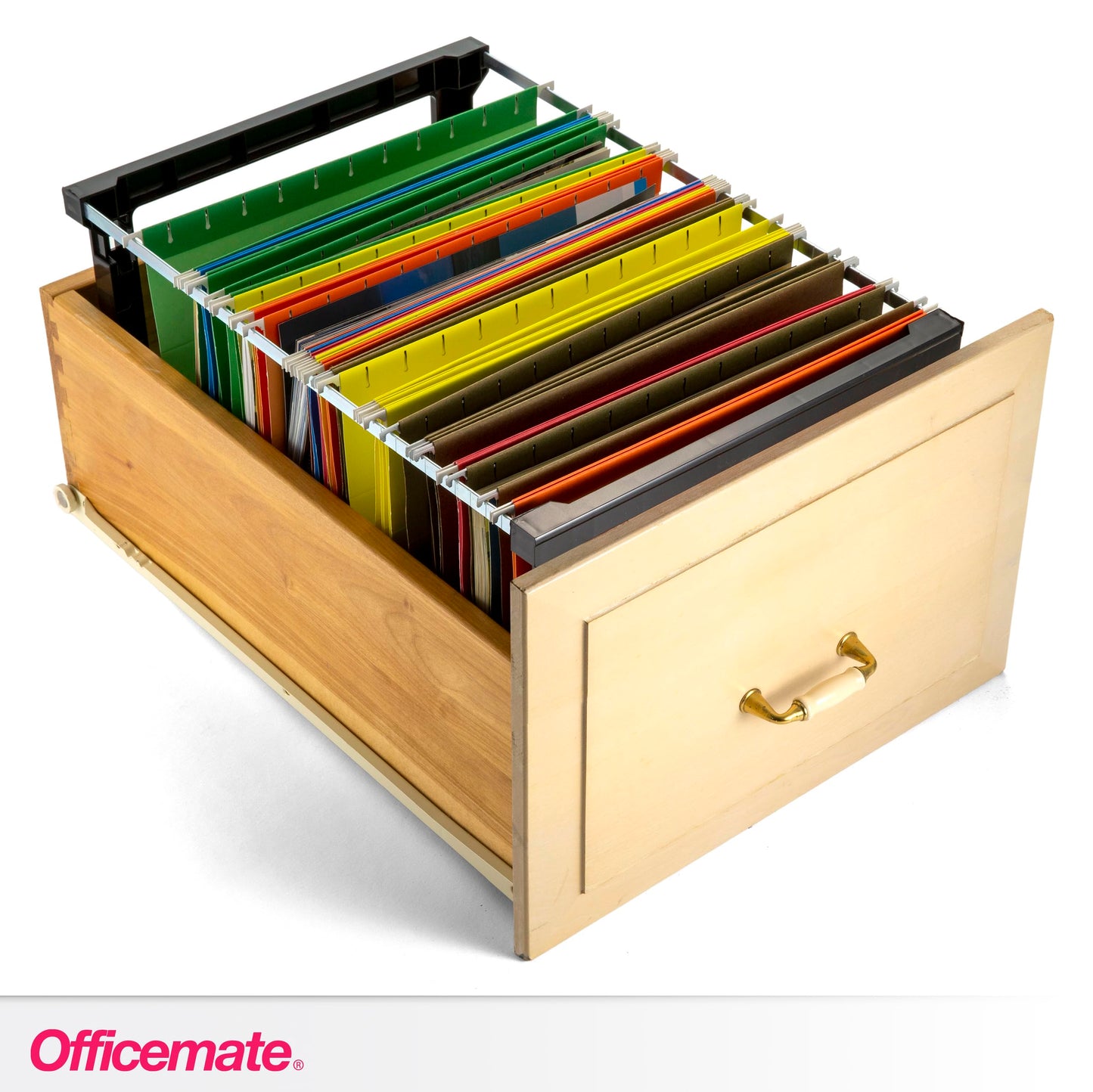 Officemate Plastic Hanging File Folder Frame, 18 Inch, Letter and Legal Size. 1 Set (91961), Black and Gray