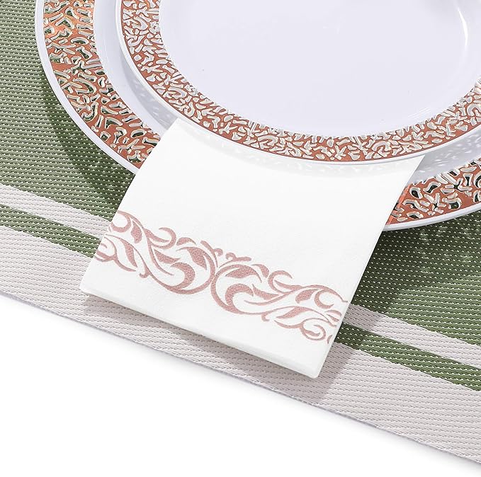 FOCUSLINE 200 Linen Feel Disposable Bathroom Napkins, Soft and Absorbent Paper
