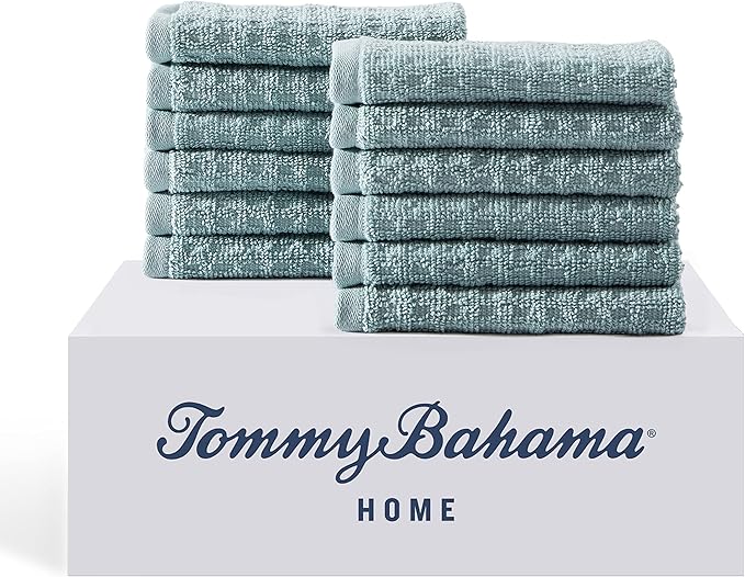 Tommy Bahama- Washcloth Set, Highly Absorbent Cotton Bathroom Decor, Low