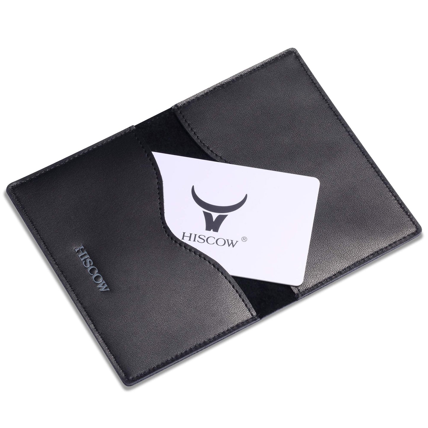HISCOW Minimalist Thin Bifold Card Holder - Italian Calfskin