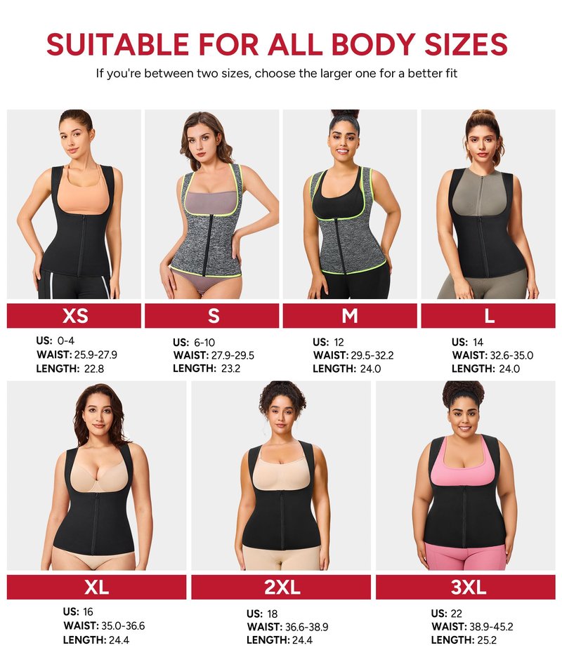 GAODI Women Waist Trainer Vest Slim Corset Workout Sweat Tank Top Zipper Compression Shirt Sauna Suit Body Shaper