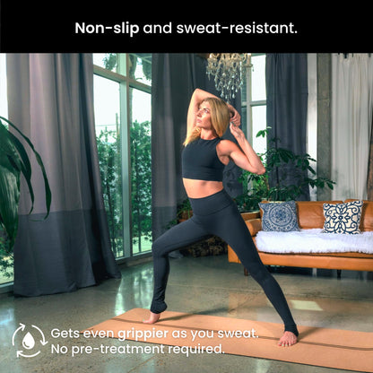Luxury Cork Yoga Mat - Non Slip, Extra Thick Grip. Thicker, Longer, and Wider for More Comfort and Support. Tough Enough For Hot Yoga. Natural, Non Toxic, and Eco Friendly. Optional Alignment Lines.