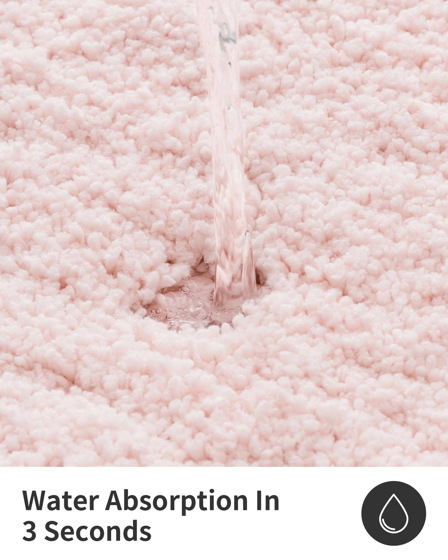 ILANGO Pink Toilet Rugs U Shaped 22" × 24" Non Slip & Super Absorbent Extra Thick Soft, Washable Bath Mats for Bathroom Floor, Microfiber Plush Shaggy Contour Bath Rugs for Toilet,Dry Quick