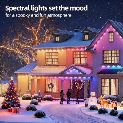 Permanent Outdoor RGB Lights with IP67 Waterproof, Smart Outdoor String Lights Remote Control, Eaves Lights with App, Daily and Accent Lighting for Halloween,Christmas Holiday Decor(200ft)