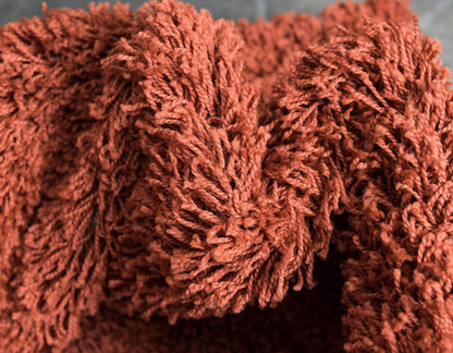 Unique Loom Solid Shag Collection Area Rug (4' 1" x 6' 1" Rectangle, Terracotta)