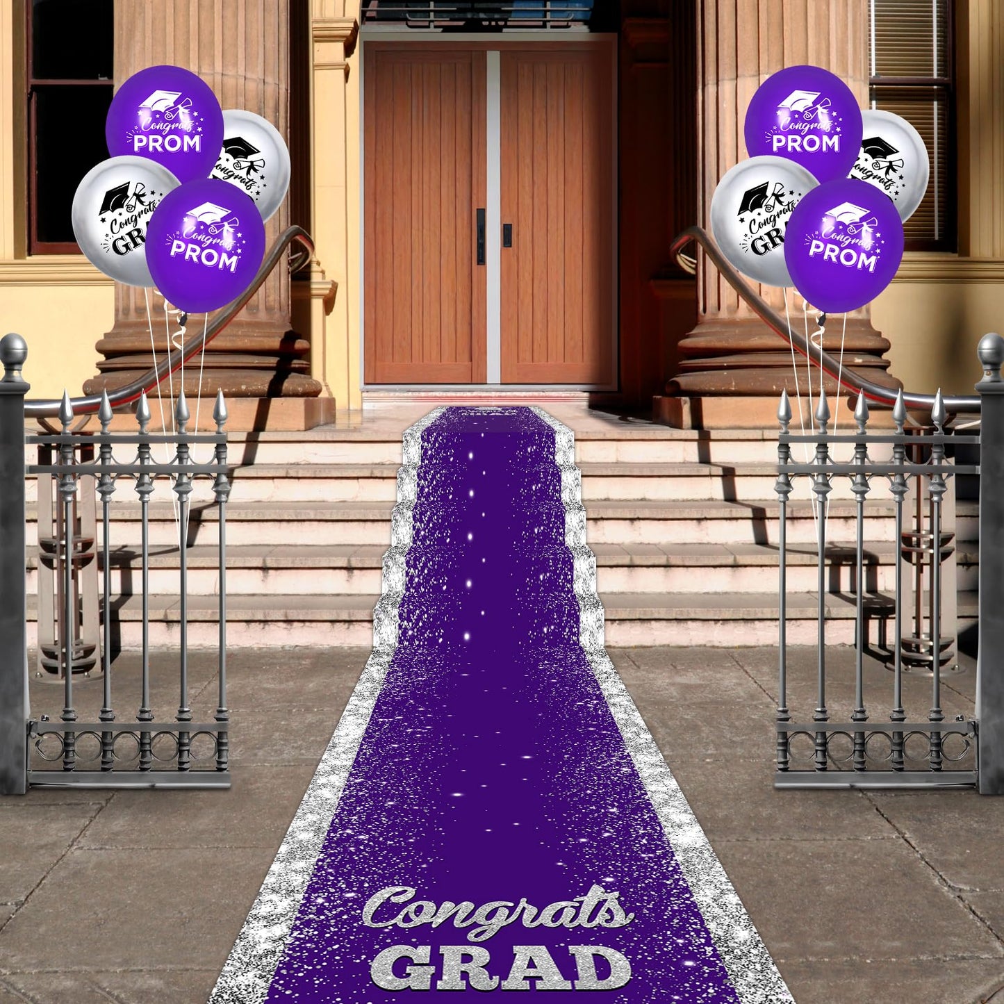 Purple Carpet Runner for Party, 10 x 2.6ft, Purple Graduation Prom Decorations Polyester Fabric Runway Rug for Prom Party Decor Aisle Runner for High School College Scholar Graduation Ceremony