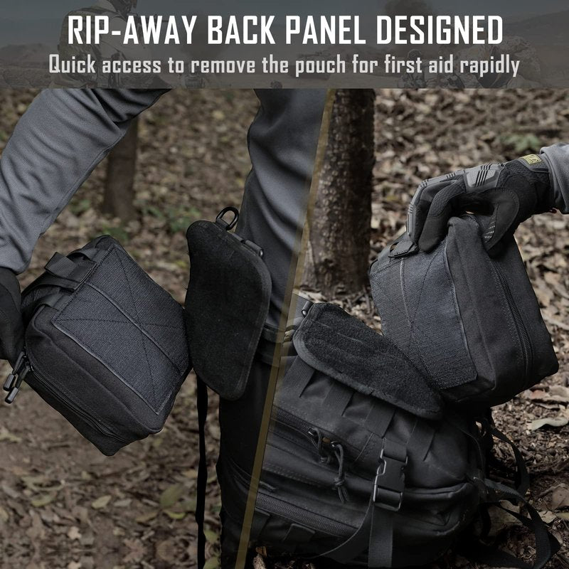 LIVANS 1000D First Aid Bag Empty Medical Ifak Pouch Molle EMT Pouches Rip-Away Tactical Military Trauma Emergency Medic Bag