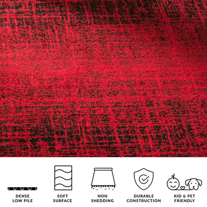 SAFAVIEH Adirondack Collection Accent Rug - 3' x 5', Red & Black, Modern Abstract Design, Non-Shedding & Easy Care, Ideal for High Traffic Areas in Entryway, Living Room, Bedroom (ADR116F)