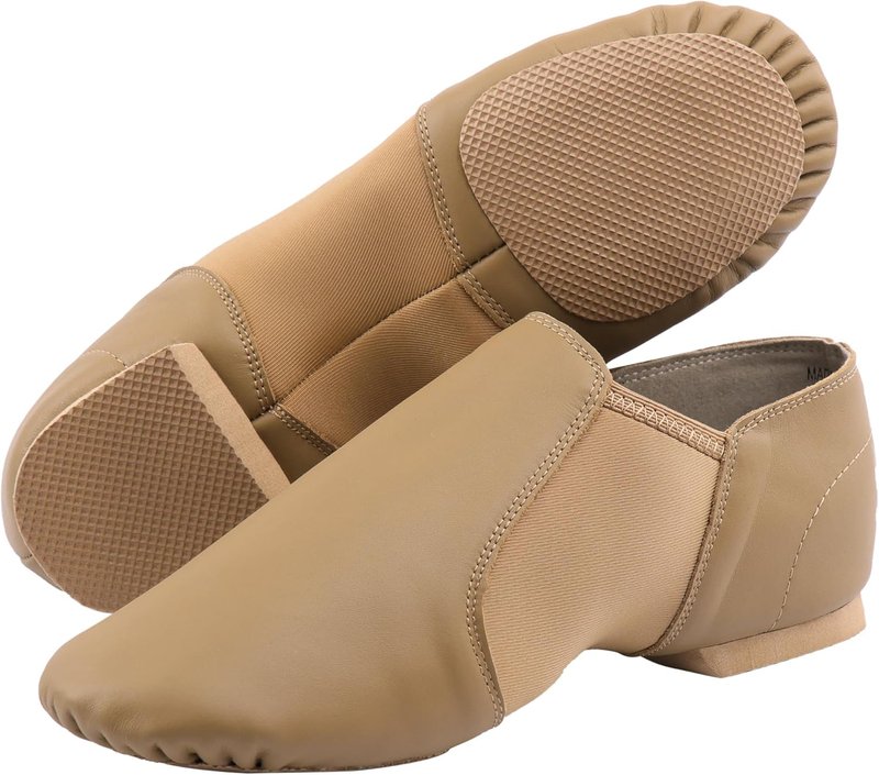 Unisex Leather Jazz Dance Shoes - Slip-On Style for Men & Women | Comfortable Fit