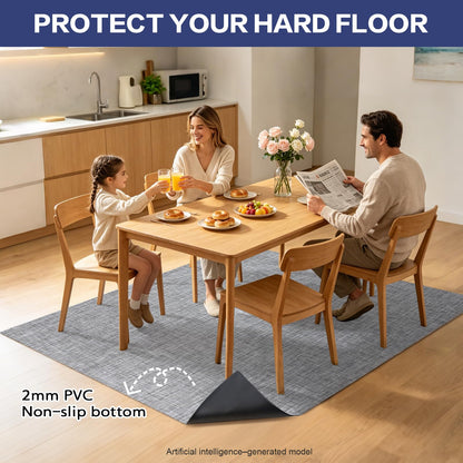 Vinyl Floor Mat Area Mat Waterproof Vinyl Area Rug for Under Dining Table 4'x6' Non Slip Floor Protector PVC Hardfloor Protective Mat Chair Mat for Kitchen, Home, Living Room, Bedroom