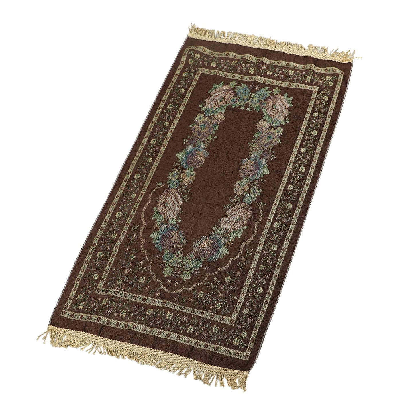 haozaikeji Muslim Prayer Rug Islamic Muslim Prayer Mat Floral Eid Ramadan Rug Namaz Seccade Arabic Turkish Sofa Table Rug Portable Meditation Rug Soft Embroidered Blanket with Tassel