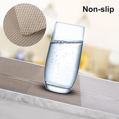 Aofmee Placemats Set of 6, Heat Resistant Place Mats, Washable Durable PVC Table Mats, Woven Vinyl Plastic Placemats for Kitchen Dining Table, Non-Slip Stain Resistant Placemats Indoor, Easy to Clean
