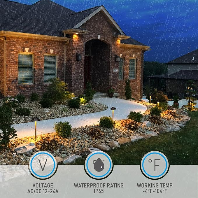 LEONLITE 5CCT Low Voltage Pathway Lights, LED Landscape Path Lights, 1800/2700/3000/4000/5000K, Hexagon Head, 12-24V AC/DC, IP65 Outdoor Walkway Light, Oil Rubbed Bronze Aluminum, Pack of 6