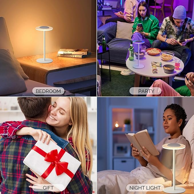 LOFTEK Cordless Table Lamps Set of 2, Rechargeable Table Lamp, Up to 55 Hrs Ultra-Long Battery Life, Eye-Friendly, Touch Dimming, Portable Wireless Ambient Lighting (Pure White, 2 Pack)