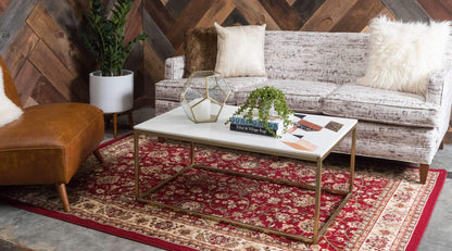 Unique Loom Sialk Hill Collection Area Rug - Washington (9' x 12' Rectangle Burgundy/Cream)