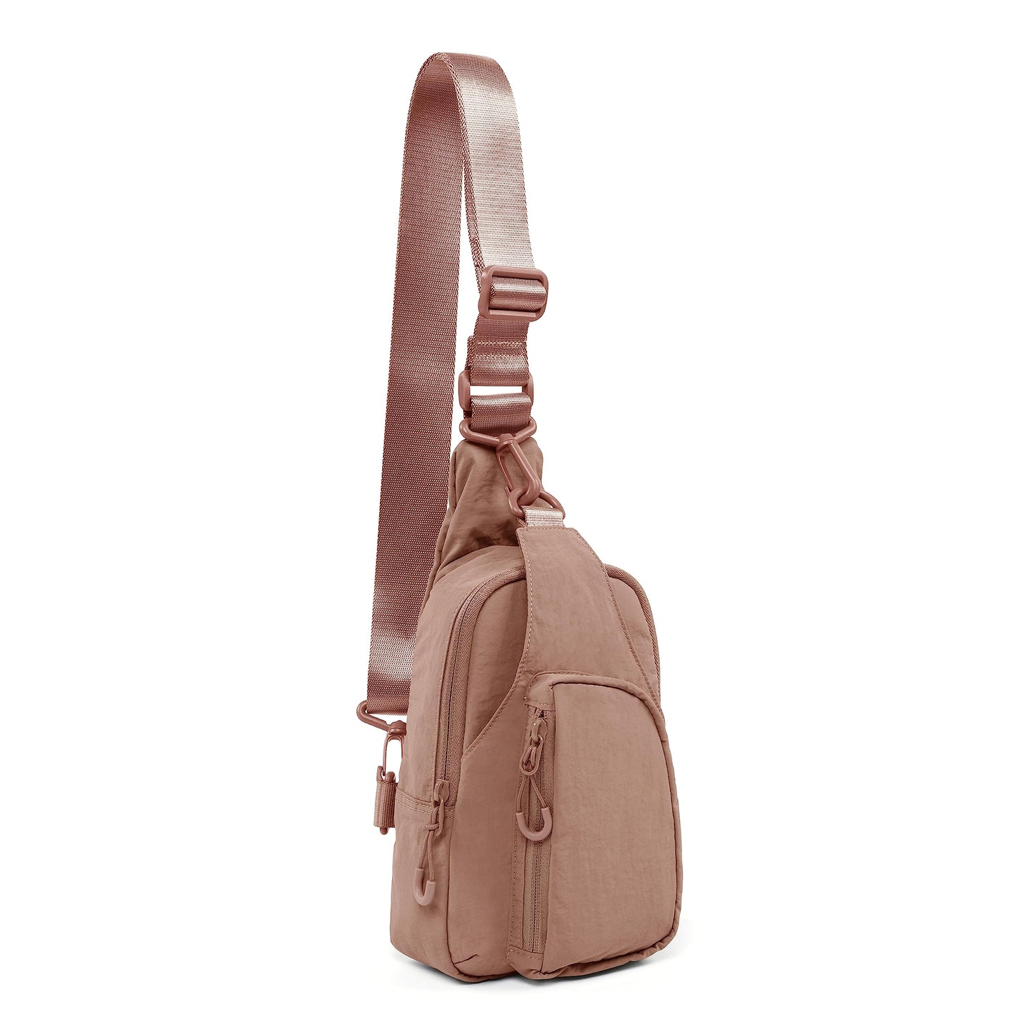 ODODOS Daily Sling Bag with Adjustable Straps Crossbody Chest Bag Lightweight Small Backpack for Casual Outdoor Traveling Hiking, Brown