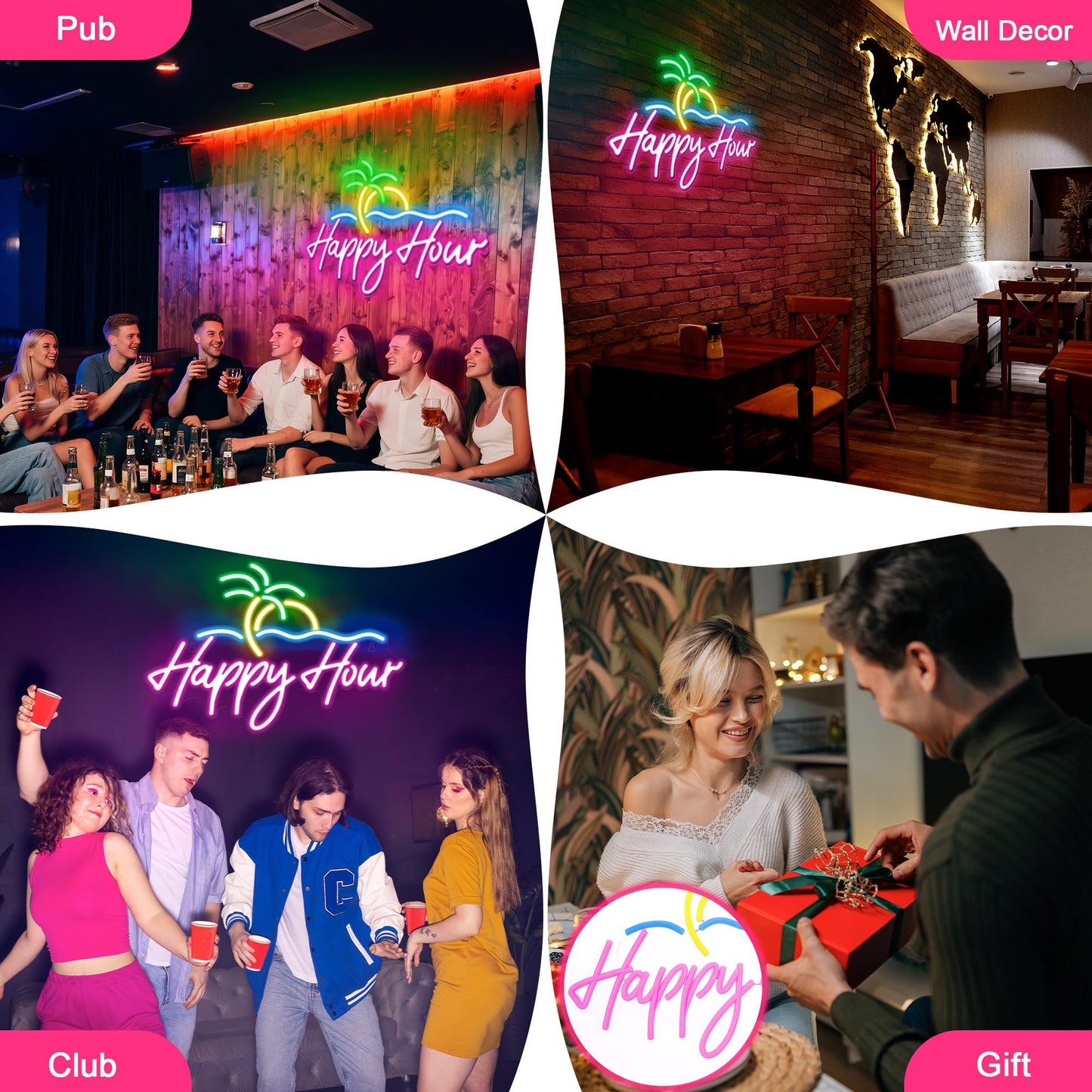 Kavaas Its 5 O'clock Somewhere Neon Sign, Neon Bar Signs for Home Bar Decor, Man Cave Pub Party - Best Gifts for Husband, Father, Birthday, Christmas