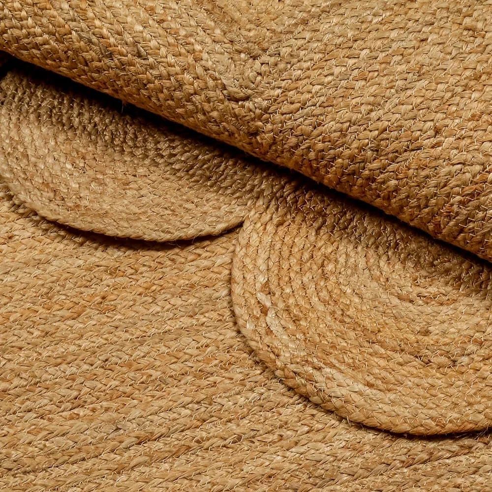 GRUHUM Scalloped Jute Area Rugs 6x9ft Rectangular Natural Fiber Handwoven Soft Braided Rustic Vintage EcoFriendly Rug- Farmhouse Indoor EcoFriendly Livingroom Bedroom Kitchen Hallways 6'x9' Ft