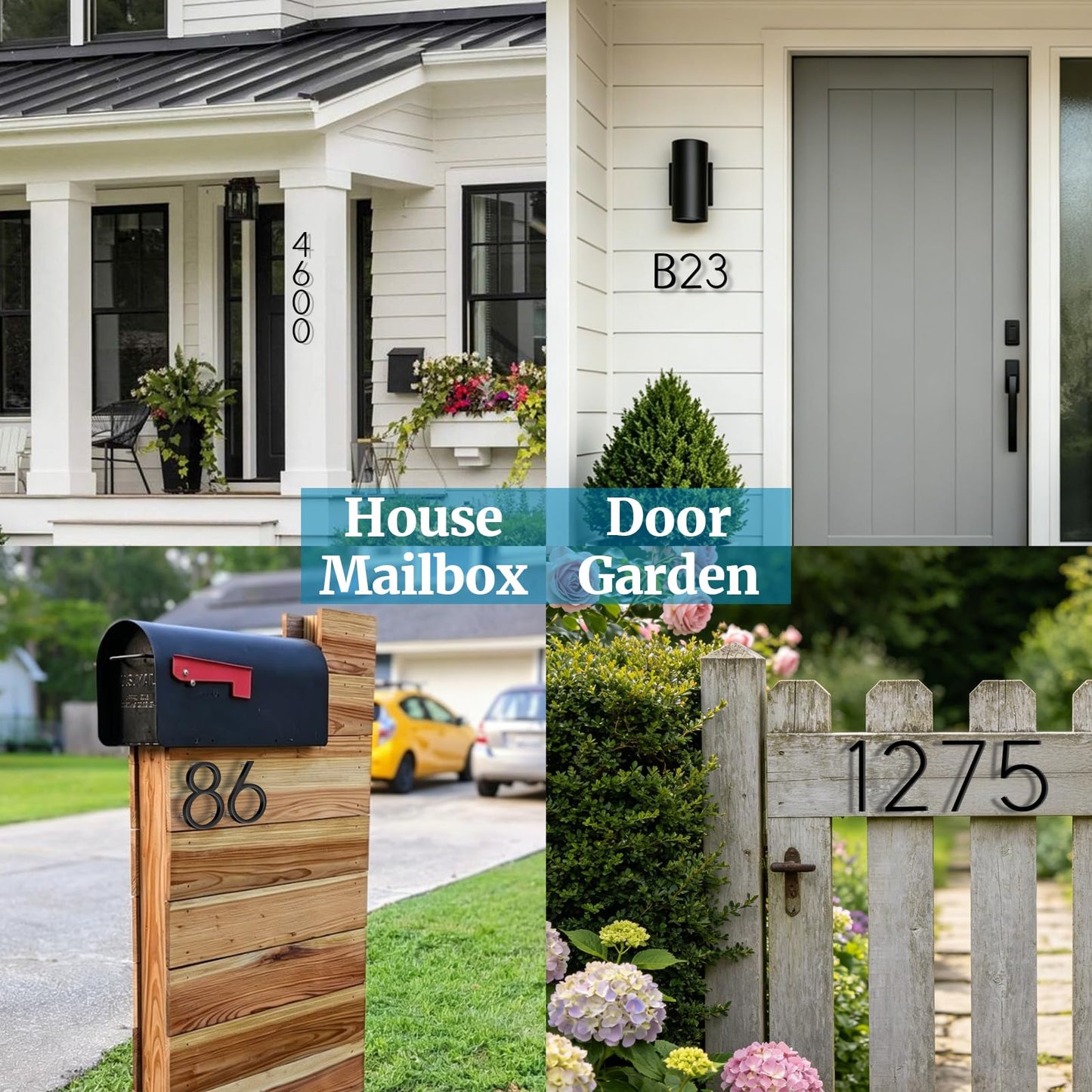 5 Inch House Numbers for Outside, Stainless Steel Floating Address Numbers for House, Modern Black Metal Door Numbers for Mailbox, Wall, Yard, Easy Install with Mounting Kit (3)