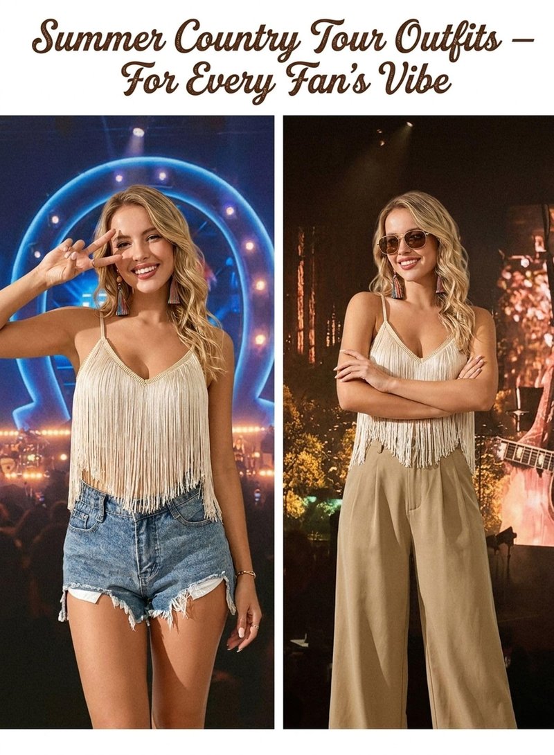 Womens Western Cowgirl Fringe Top - Country Concert Outfits Festival Tassel Hem Boho Rodeo Cowboy Rave Tank Shirt(Khaki,M,10742a)