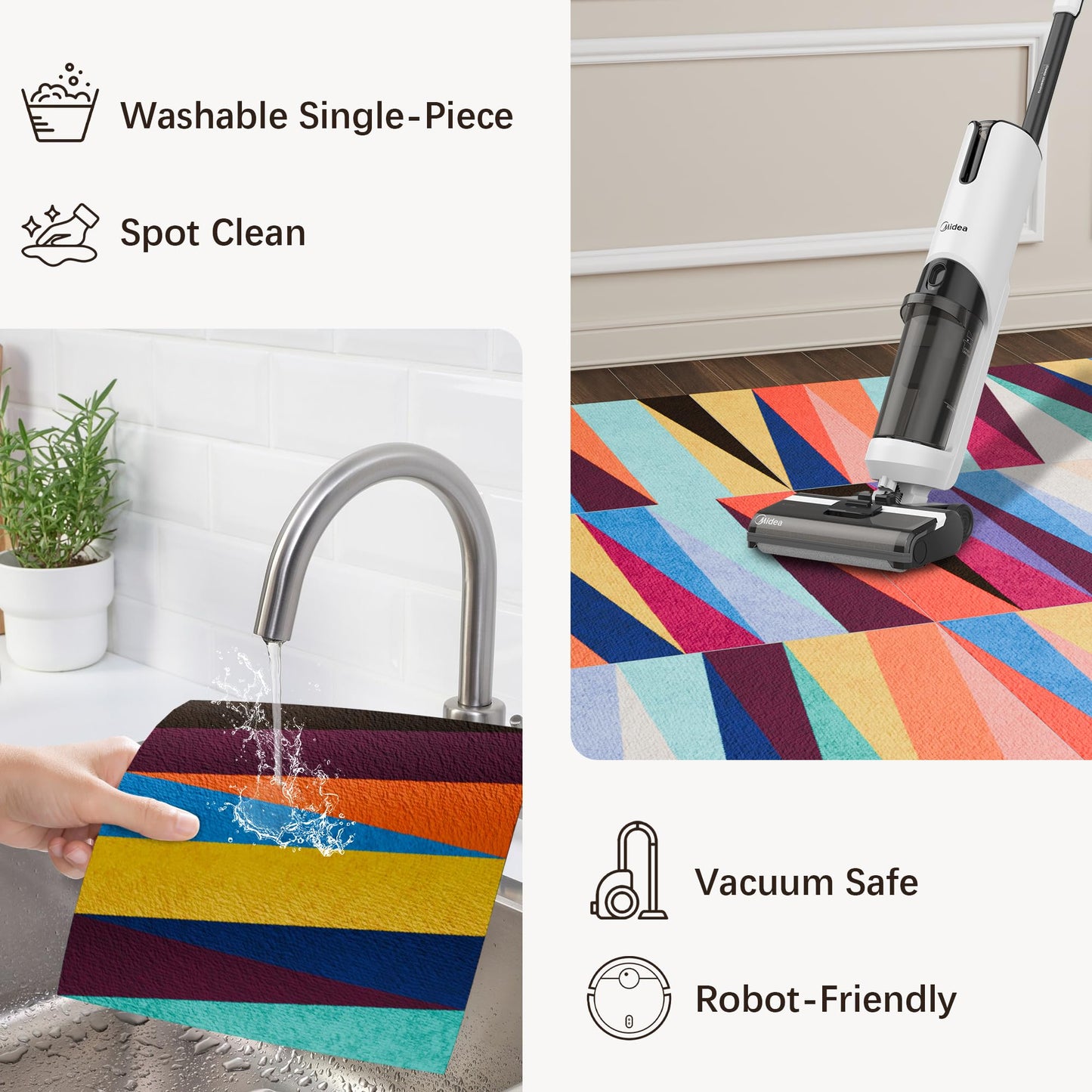 Carpet Living Room Bedroom, Glue Free, Anti Slip, Removable, Washable Spliced Carpet(15.75''x 15.75''x 0.38''Thick) Unit Rug 12pcs