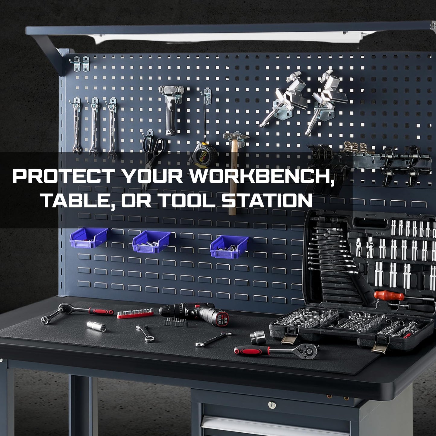 ONREVA Workbench Mat 24X48 Inches, EVA Work Mat, Protect Your Work Bench Top, Heavy Duty Pad for Tool Box Top, Table, Tool Station, Rolling Cabinet Cart Cover Liner Matt, 48"X24" 5mm Thick
