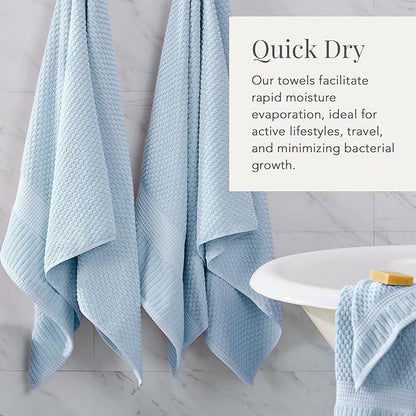 NY Loft 100% Cotton Towel Set 6 Piece | Super Soft & Absorbent Quick-Dry 2 Bath