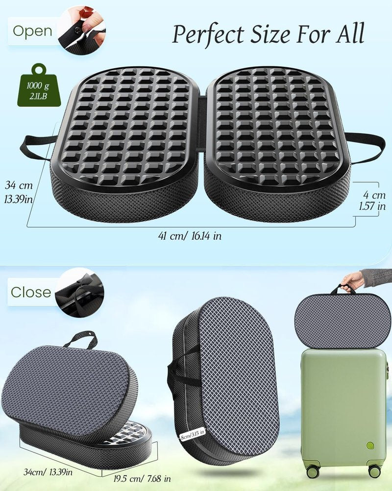 Yalfero Stadium Seats for Bleacher with Folding Memory Foam Seat Cushion, Waterproof Compact Bleacher Seat Cushion,Portable Dual Handles for Indoor Outdoor, Sports Events, Camping(Black)