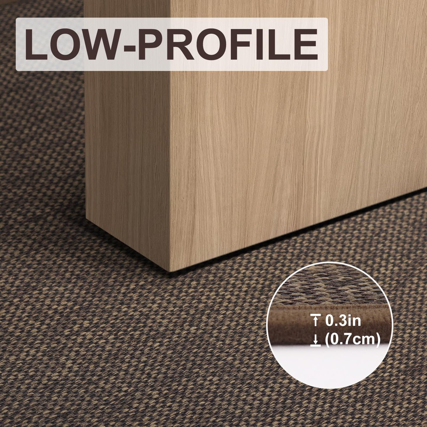 LEKEEPGO Door Mat 24"x47", Non Slip Door Mat Indoor Entrance, Rubber Backing Front Indoor Doormat Washable Absorbent Low-Profile Entryway Entry Resist Dirt Inside Door Mats, Brown