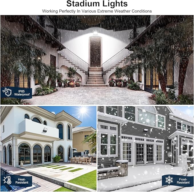 LED Stadium Lights, Outdoor Super Bright 240 Watt 36000 Lumen Stadium Flood Light, 5000K 120° Wider Lighting Angle Commercial Arena Lights 110Volt-277Volt (3 Pack)