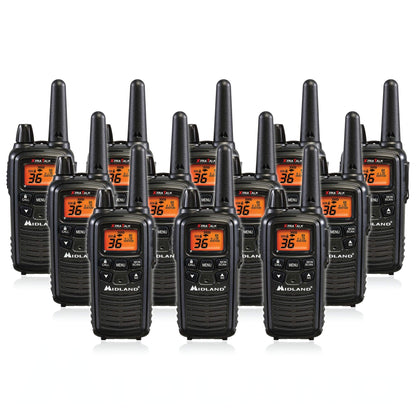 Midland LXT600VP3 36 Channel FRS Two-Way Radio - Up to 30 Mile Range Walkie Talkie - Black (Pack of 6)