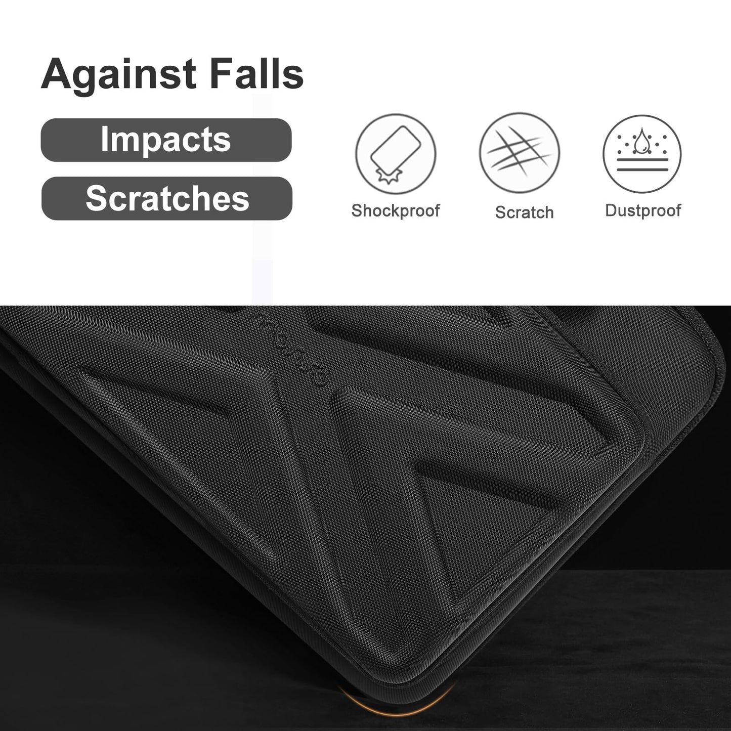 MOSISO Laptop Bag for Men,15-16 inch Computer Bag Compatible with MacBook Air 15 inch/Pro 16 inch, HP, Dell, Lenovo, Asus, Acer, Hard Shell Laptop Case with Front Pocket&Shoulder Strap, Black