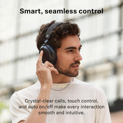 Sennheiser Momentum 4 Wireless Over-Ear Headphones - Bluetooth Headset for Clear Calls with Adaptive Noise Cancellation, Up to 60HR Playtime, Folding Design, Brown