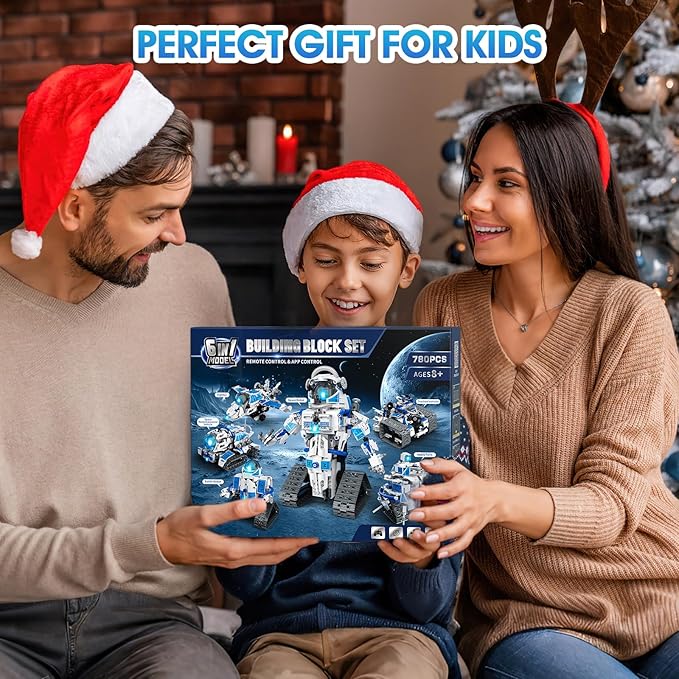 6 in 1 STEM Robot Building Kit 780 PCS APP &amp Remote Control Space Robot Toys for Kids Age 8-14+ Engineering Technic Coding Robotic Kit Educational Science Set Birthday Gift for Boys Girls