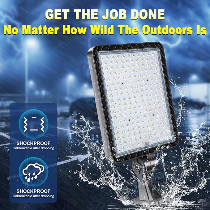 480W Led Parking Lot Light Outdoor, 72000LM Super Bright Flood Parking Lights-Dusk to Dawn 5000K Waterproof Commercial Large Area Security Street Shoebox Lighting for Stadium Sport AC100-277V