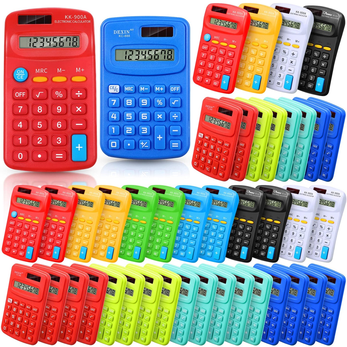 Chumia 50 Pieces Pocket Calculator Bulk Basic Small 4 Function Calculator Battery Powered Handheld Kids Mini Calculators for Students Desktop Primary School Home Office (Classic)