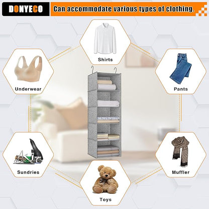 5-Shelf Hanging Storage Closet Organizer, Linen Rv Storage and Organization